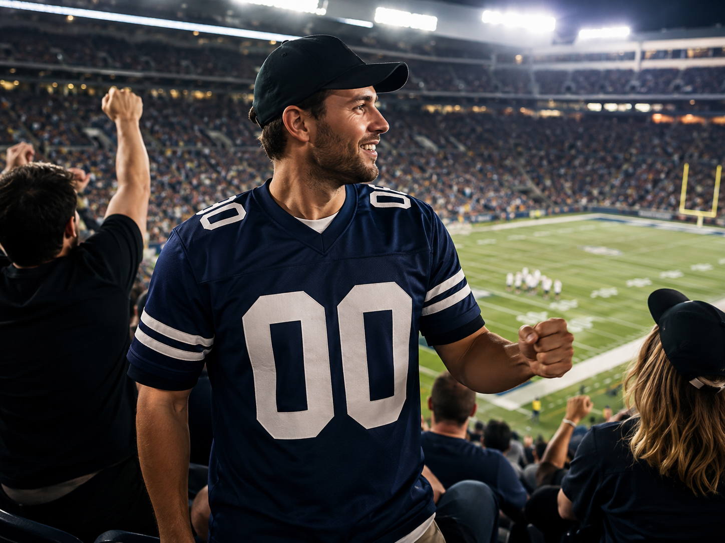 Custom football jerseys and sports hats