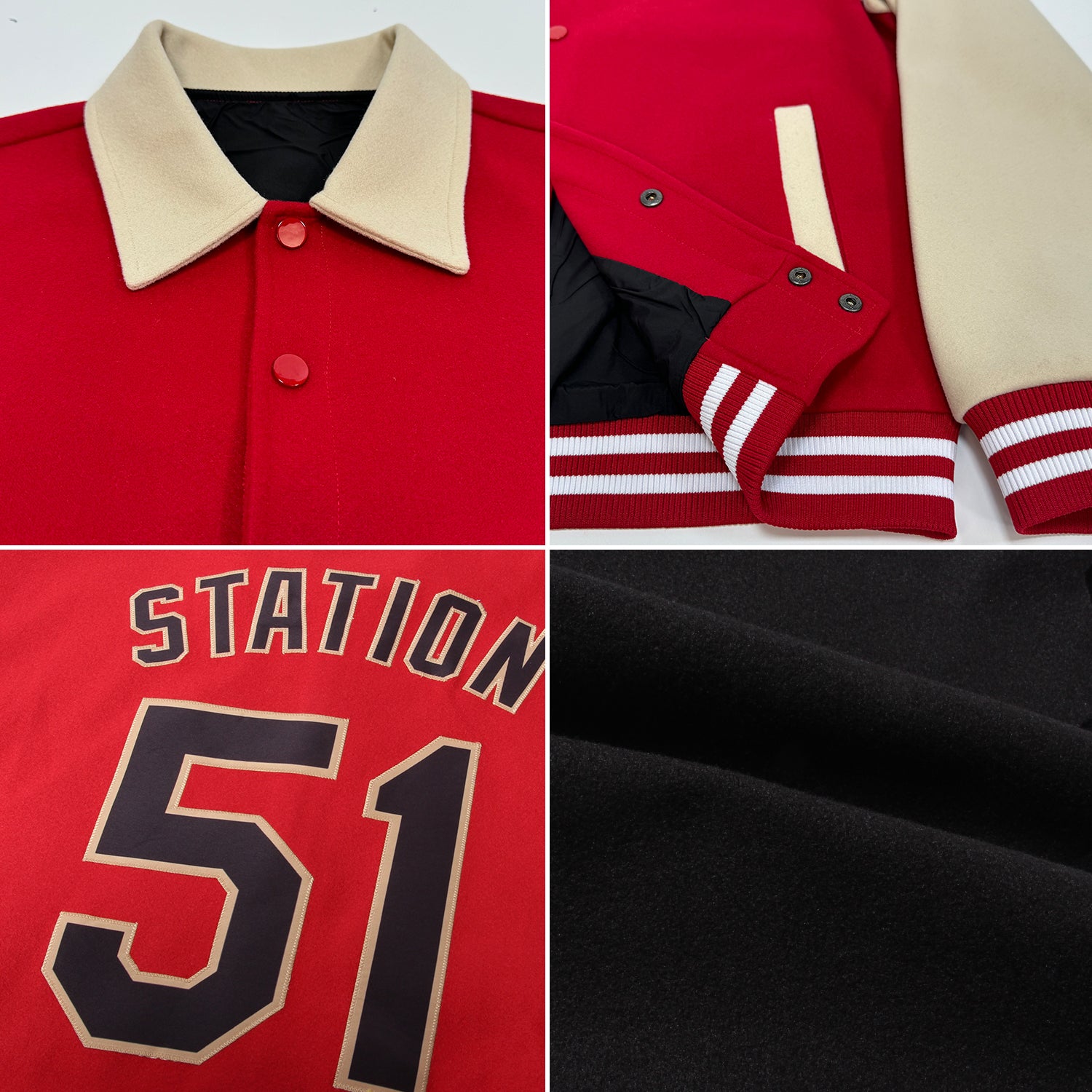 Custom Black Teal-Purple Bomber Full-Snap Varsity Letterman Lapel Collar Byron Jacket - Image 2