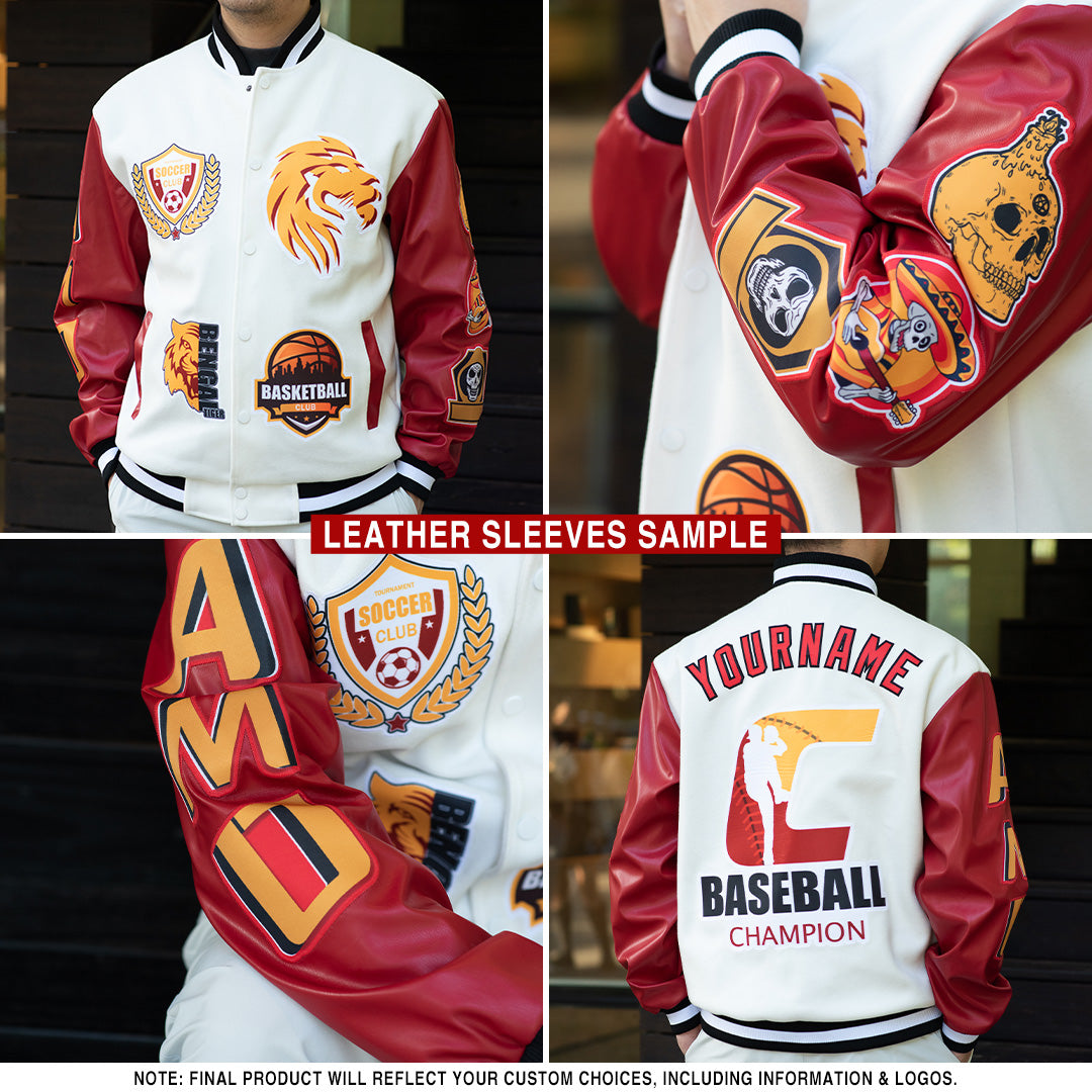Custom Purple Old Gold-White Bomber Varsity Letterman Two Tone Zipper Jacket - Image 2