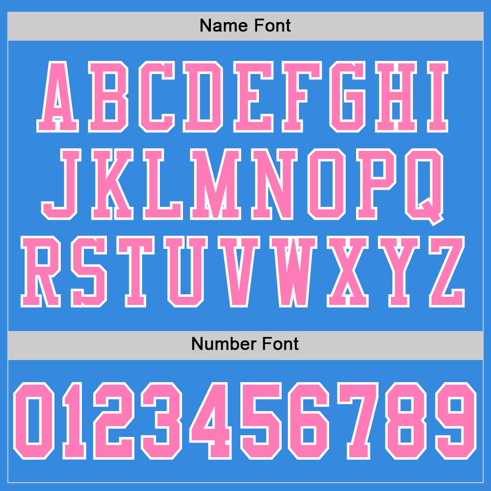 Custom Powder Blue Pink-White Mesh Authentic Football Jersey - Image 4