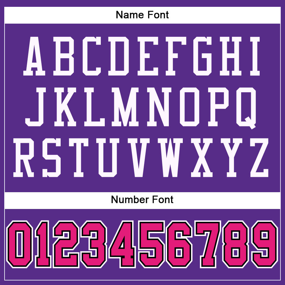 Custom Purple Hot Pink-Black Mesh Authentic Football Jersey - Image 4